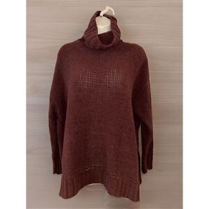 Aerie Women's Burgundy Knit Oversized Turtleneck Sweater Size S/P